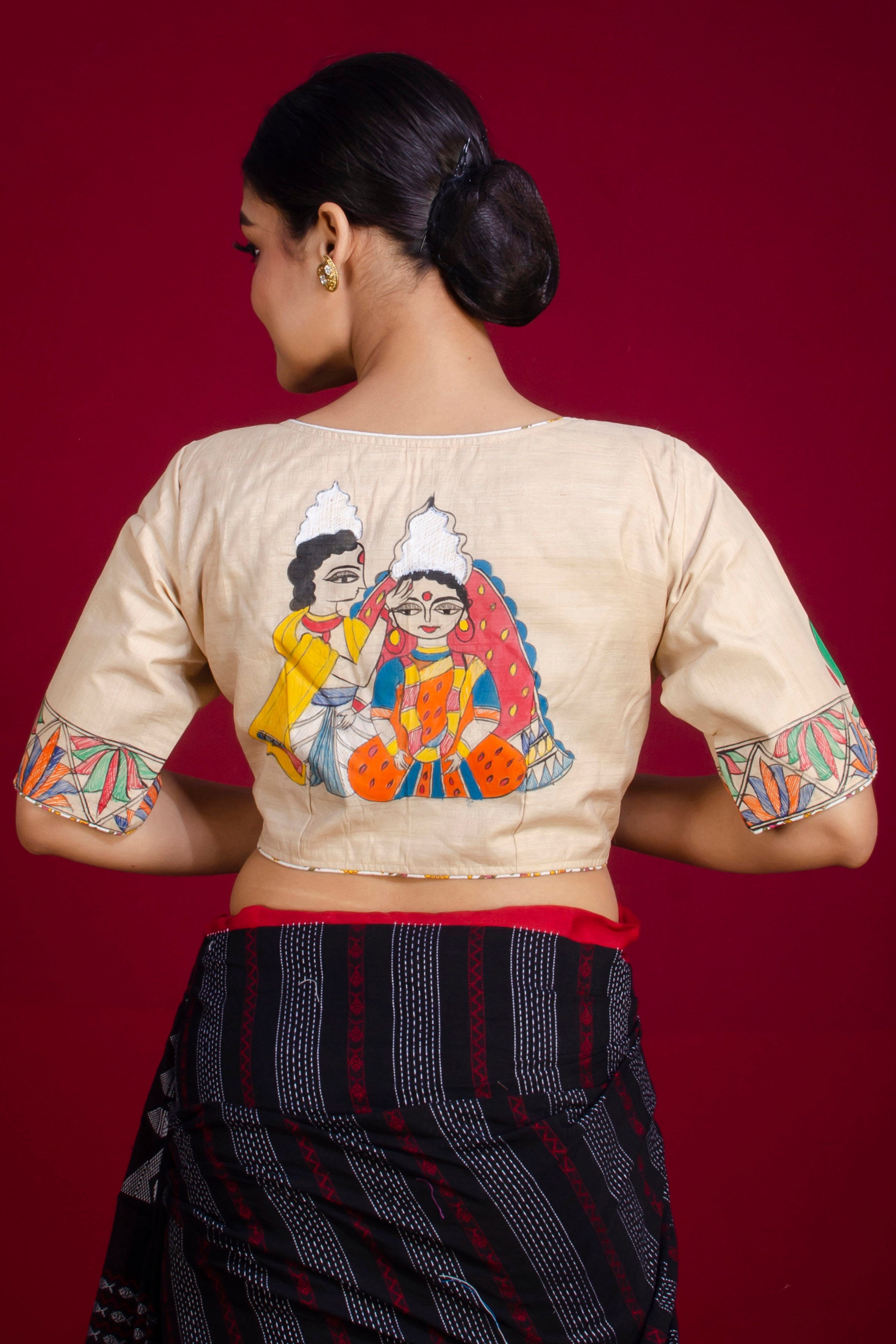 Pure Tussar Hand Madhubani Painting Blouse SN20225360