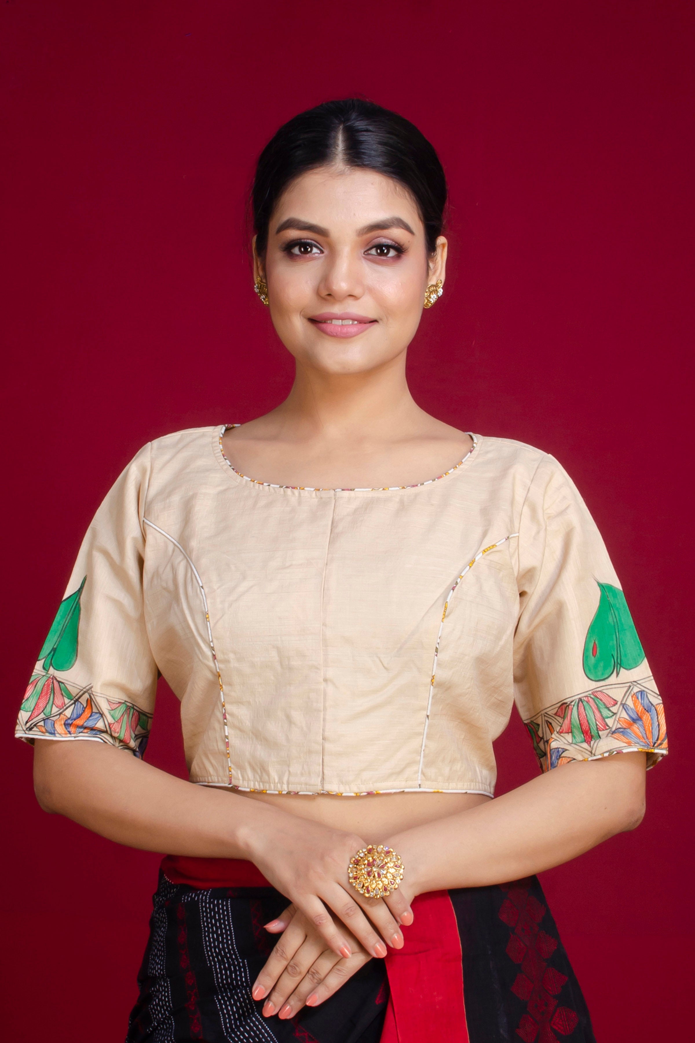 Pure Tussar Hand Madhubani Painting Blouse SN20225360