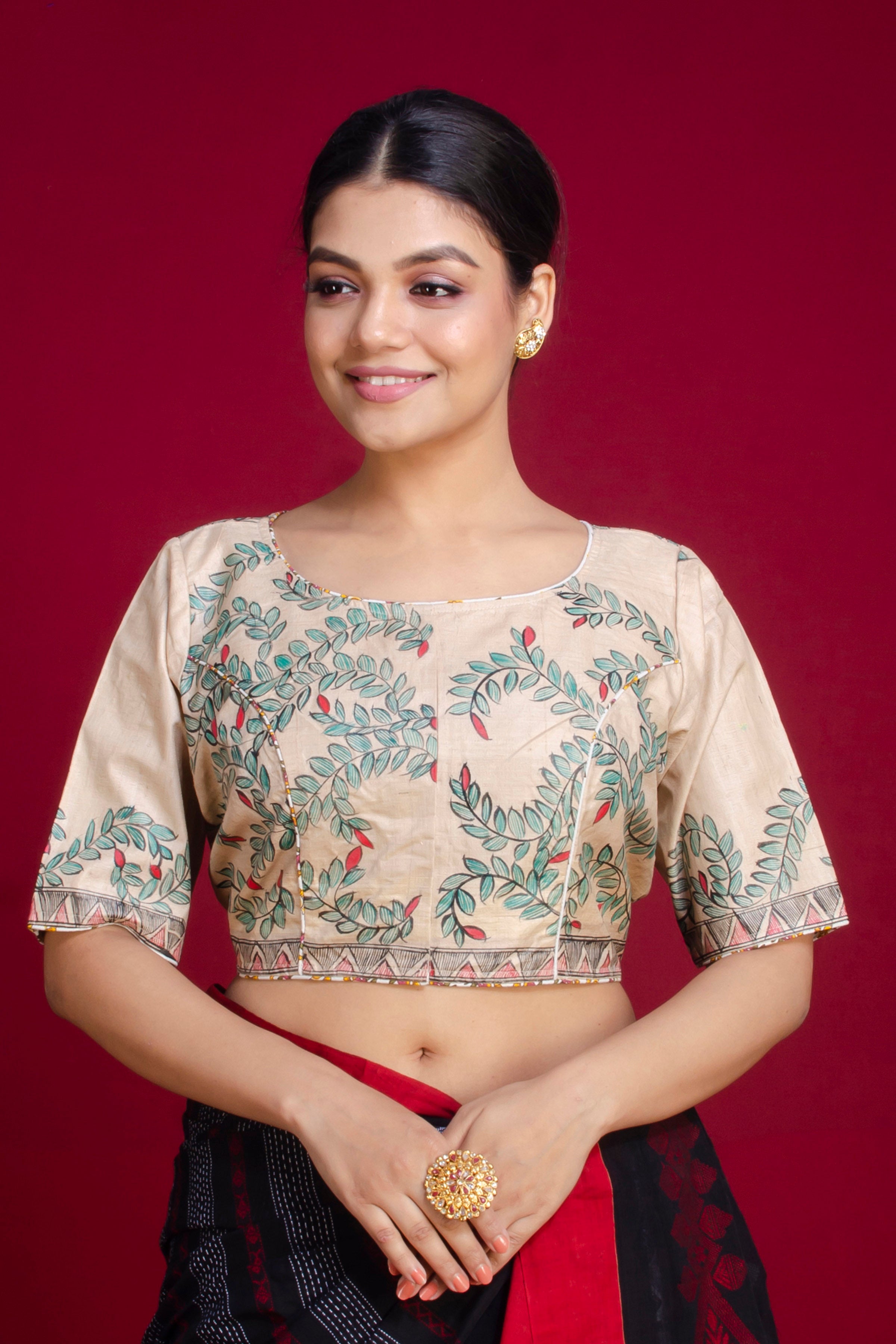 Pure Tussar Hand Madhubani Painting Blouse SN20225394