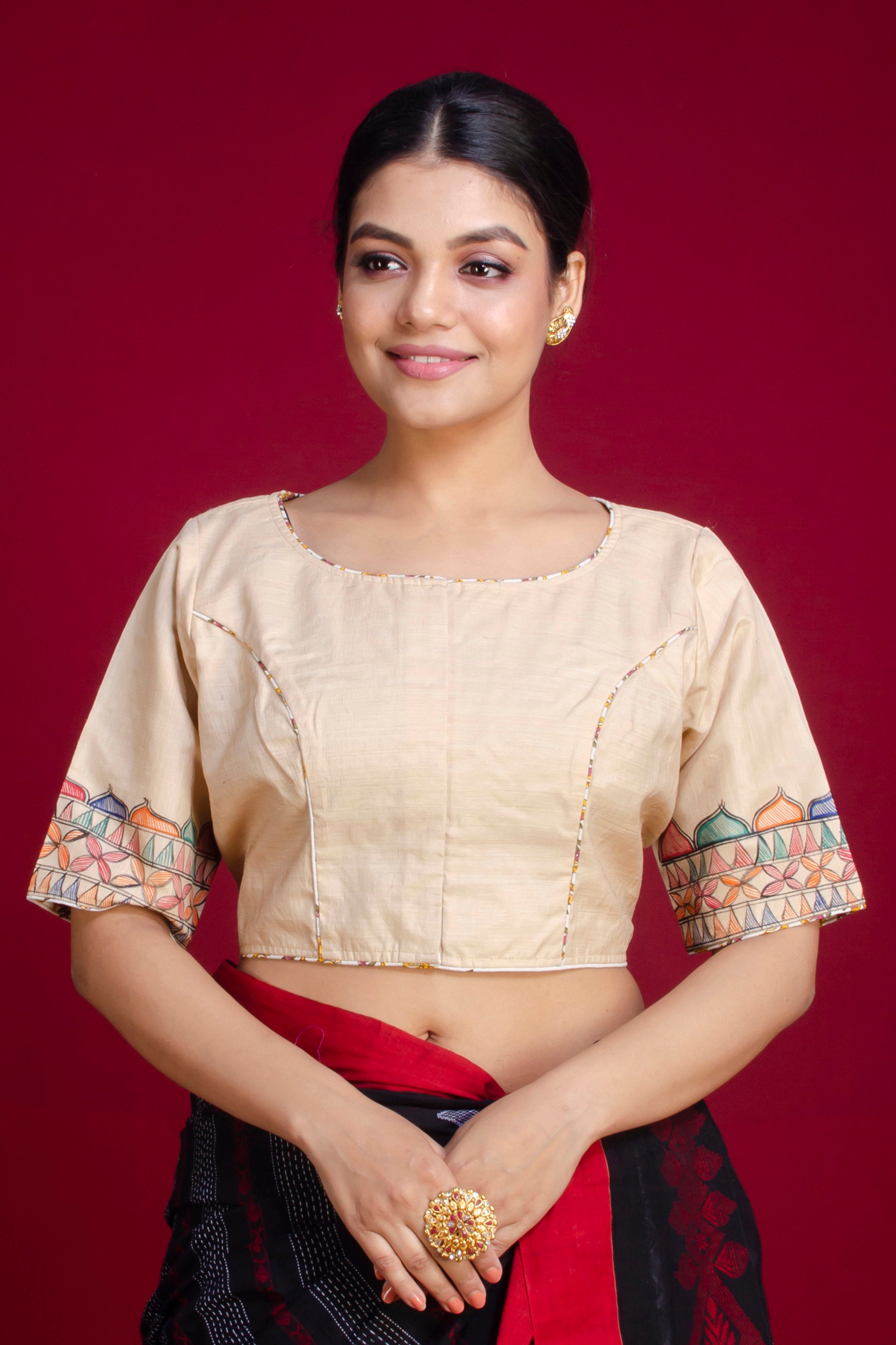 Pure Tussar Hand Madhubani Painting Blouse SN20225400
