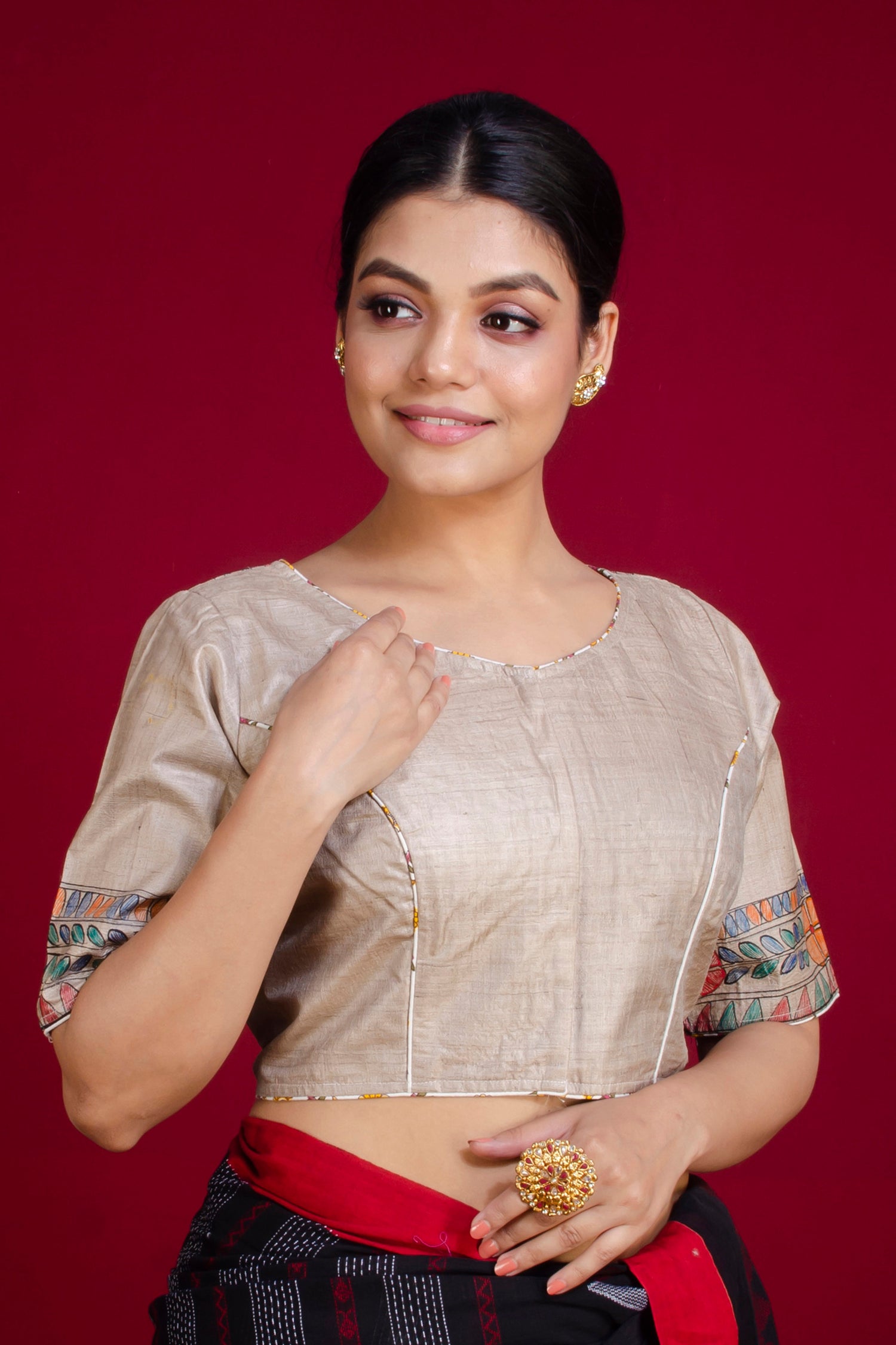 Pure Tussar Hand Madhubani Painting Blouse SN20225521