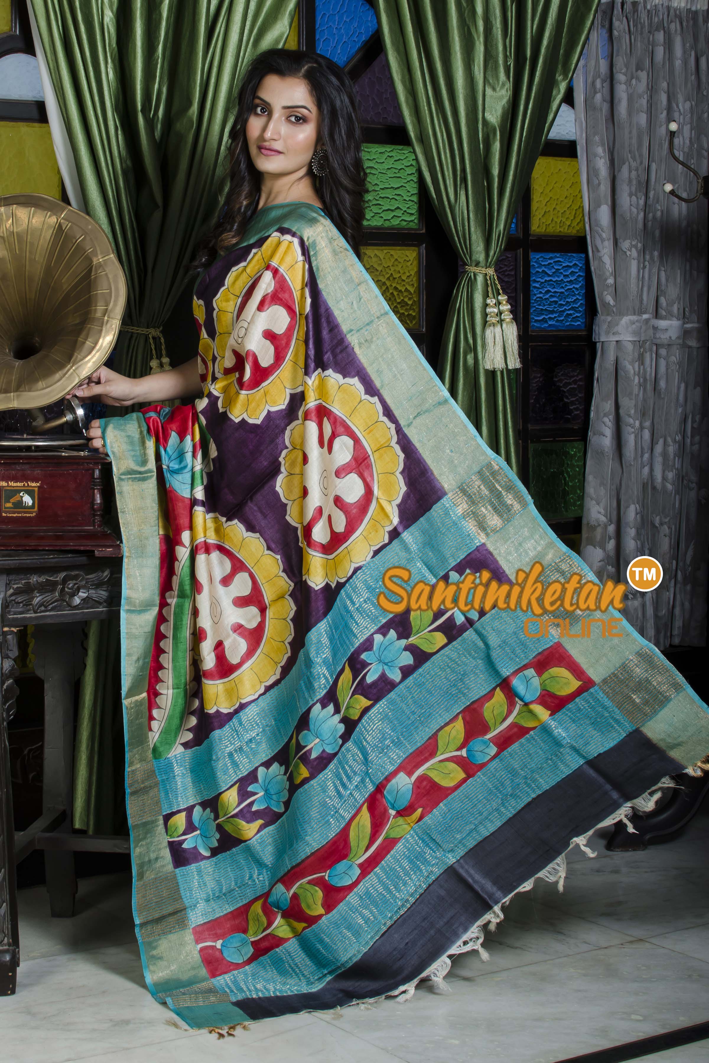 Pure Zari Tussar Hand Painted Saree SN20225873