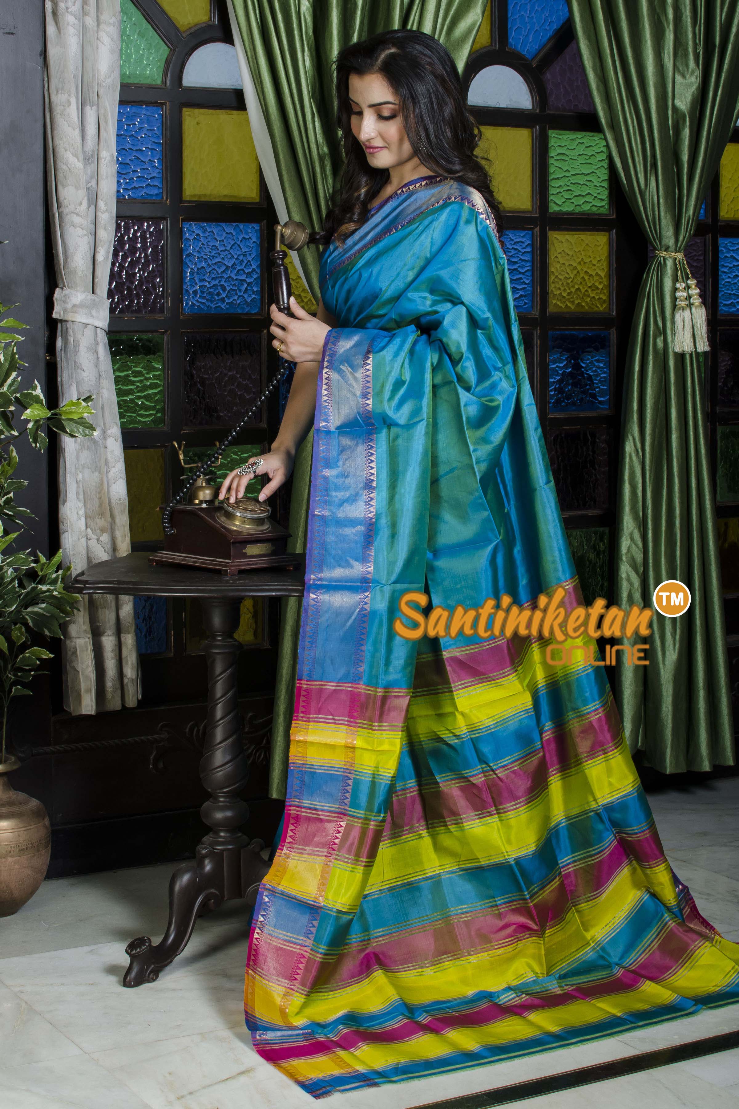 Zari Border Temple Border Katan Silk Saree SN20225894