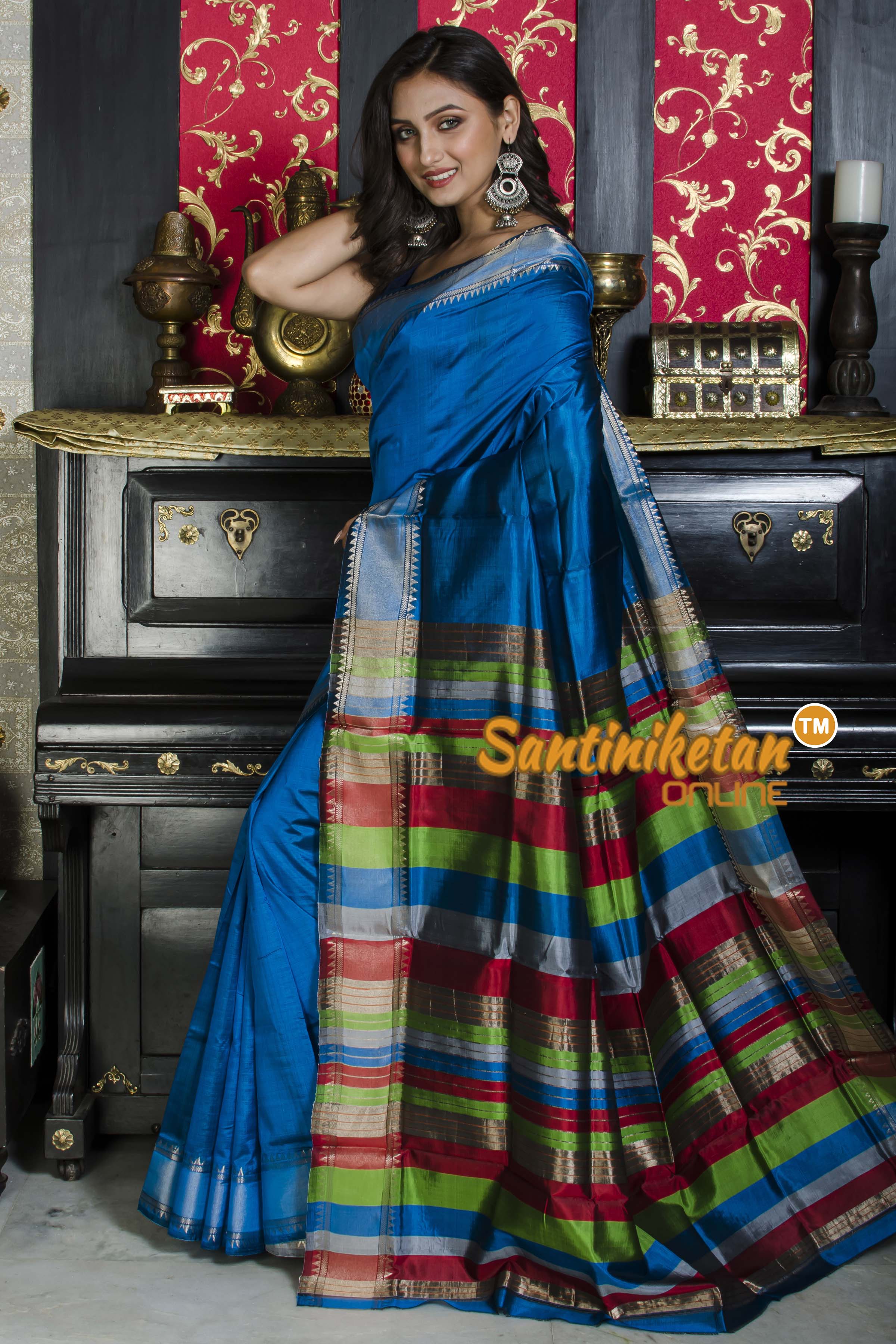 Zari Border Temple Border Katan Silk Saree SN20226076