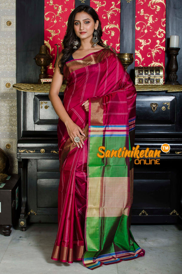 Katan Silk Saree With Zari Border SN20226085
