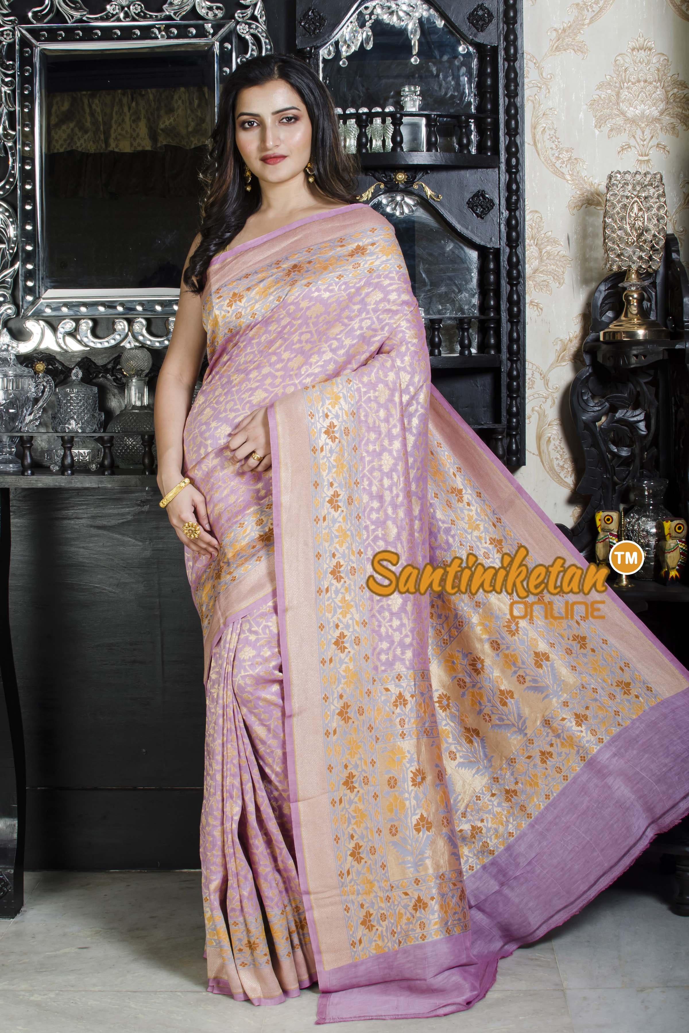 Sari Chiffon/Li Multi Border DK Jall Design SN20226239