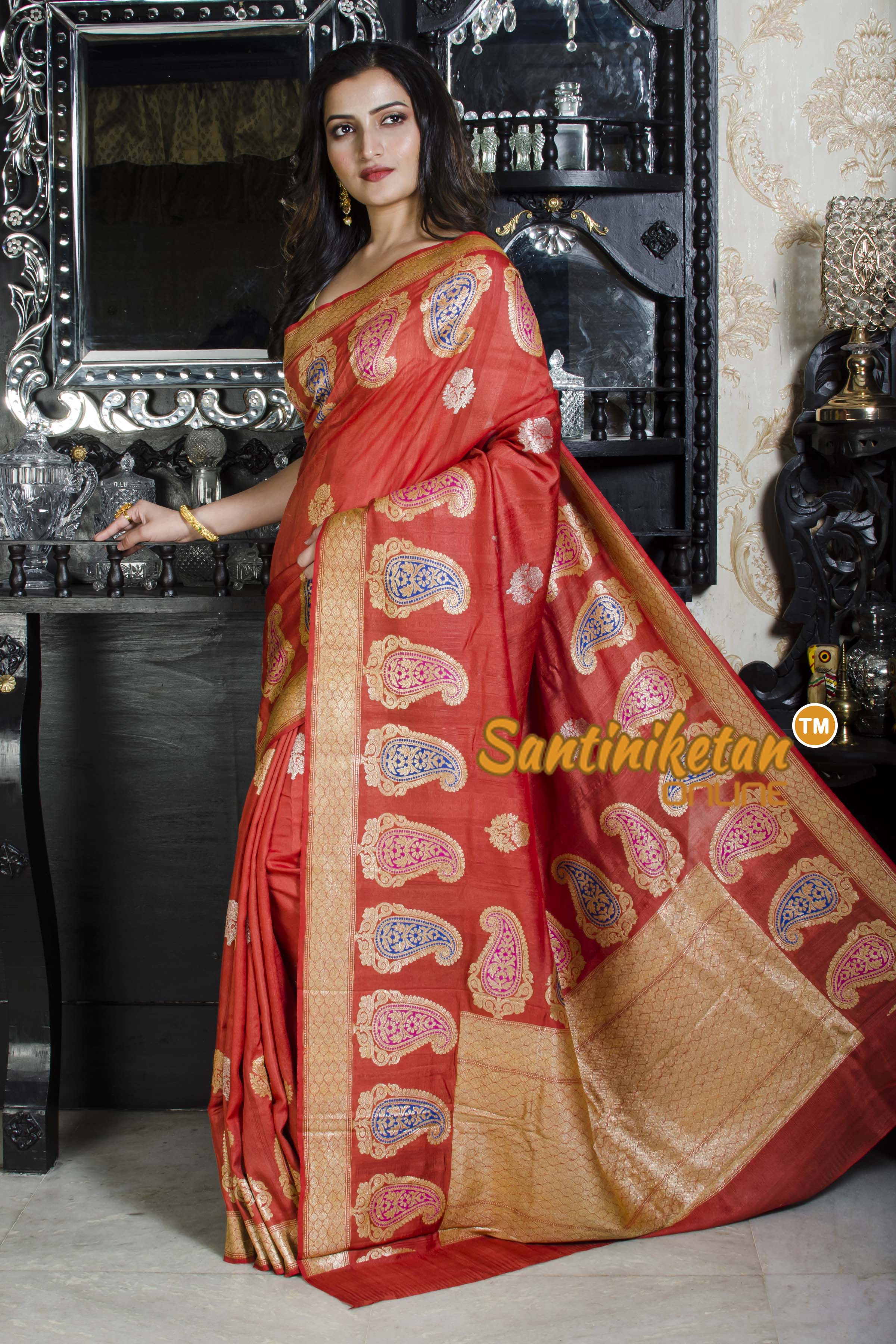 Sari Chiffon/Tussar S/G Kairi Border Kadhwa Mashal Buta SN20226242