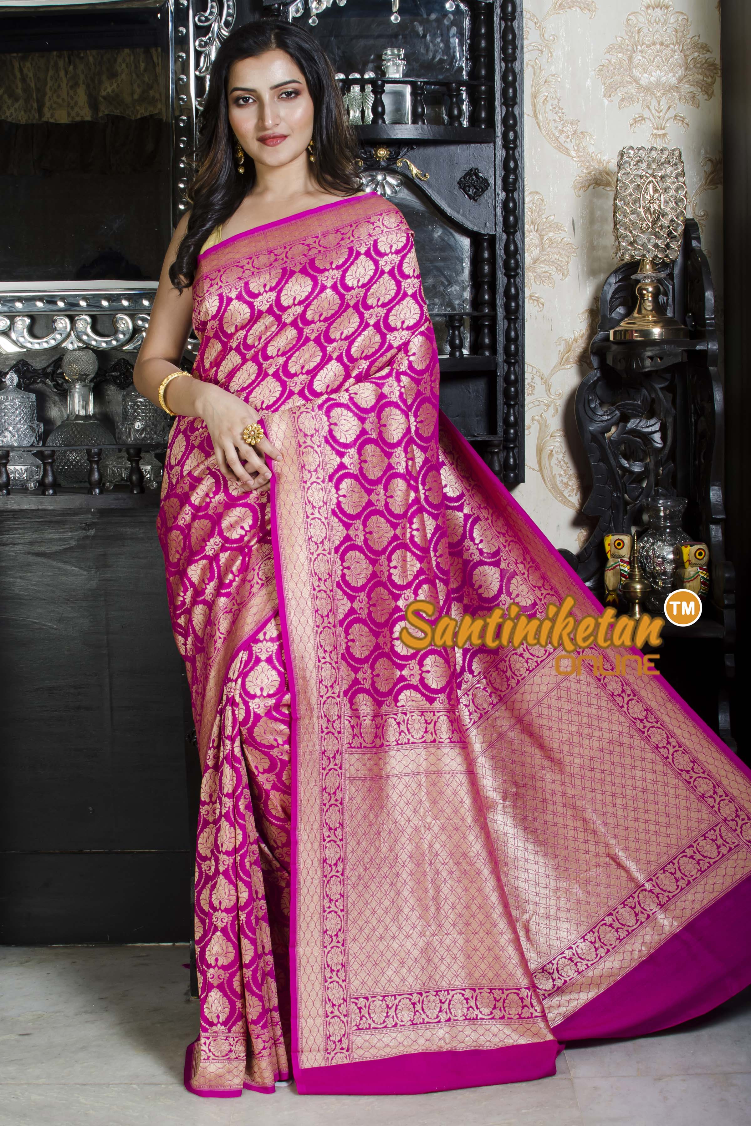 Sari Chiffon/Tussar S/G Chaudani Border Close Buti SN20226282