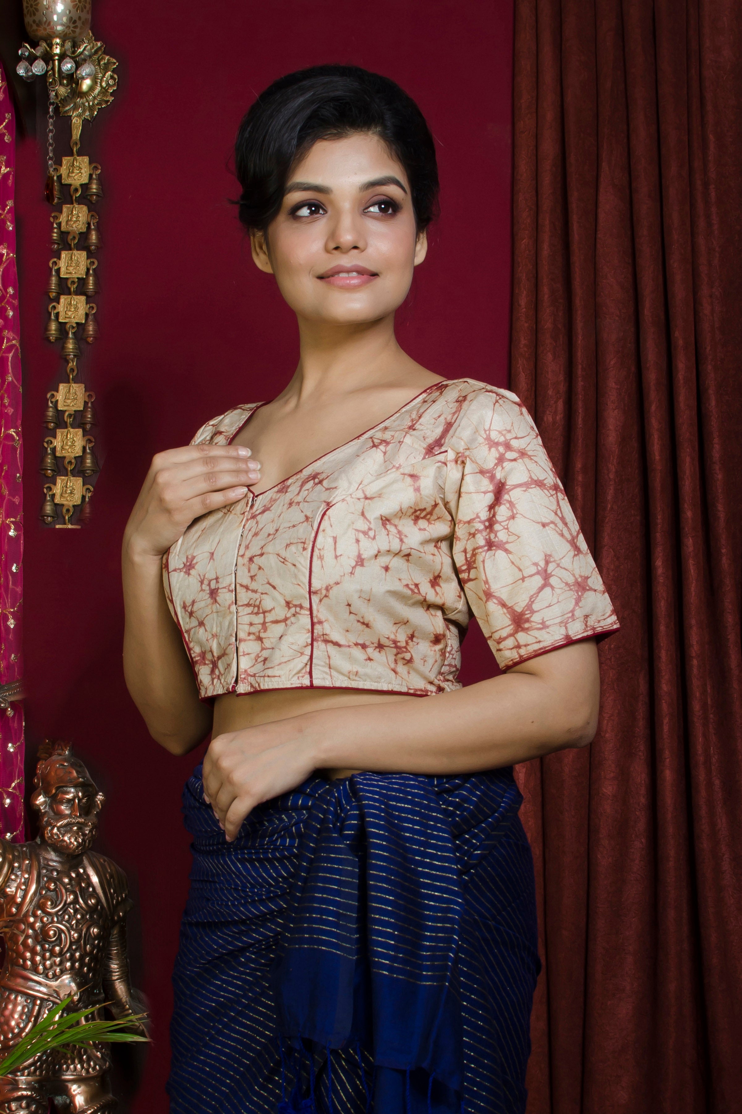 Tussar Hand Batik Blouse SN20227316