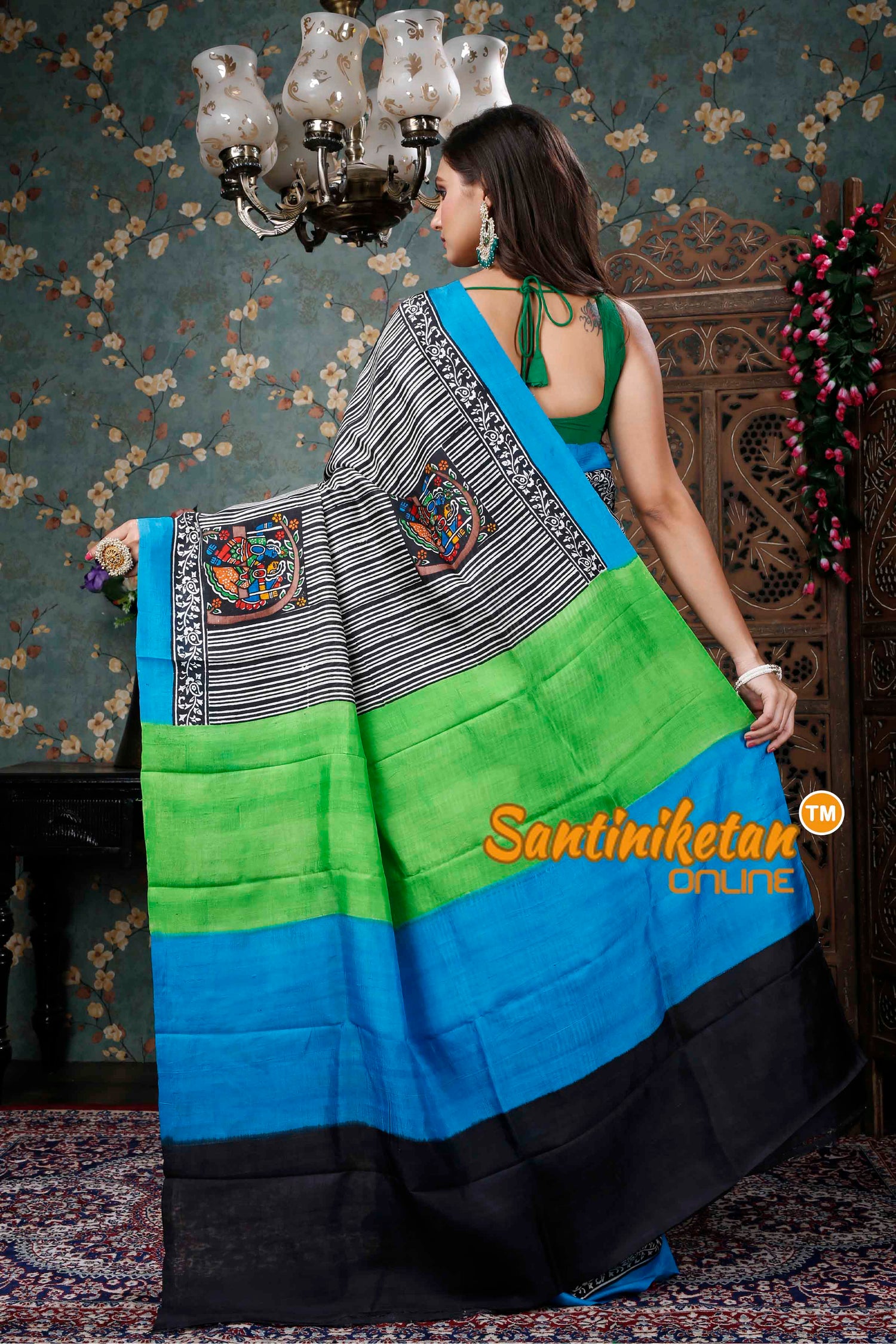 Hand Block On Murshidabad Silk SN20228786