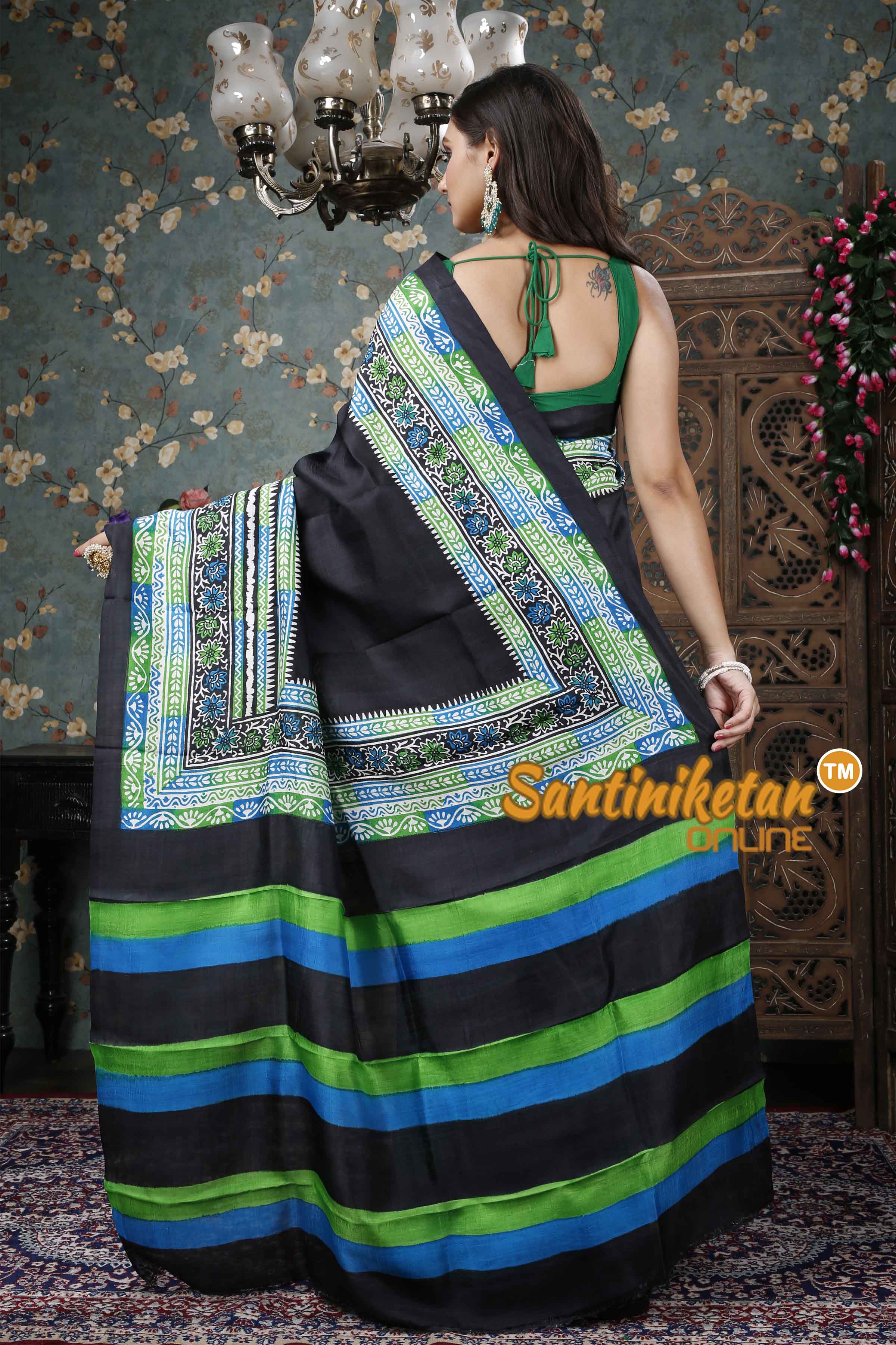Hand Block On Murshidabad Silk SN20228799