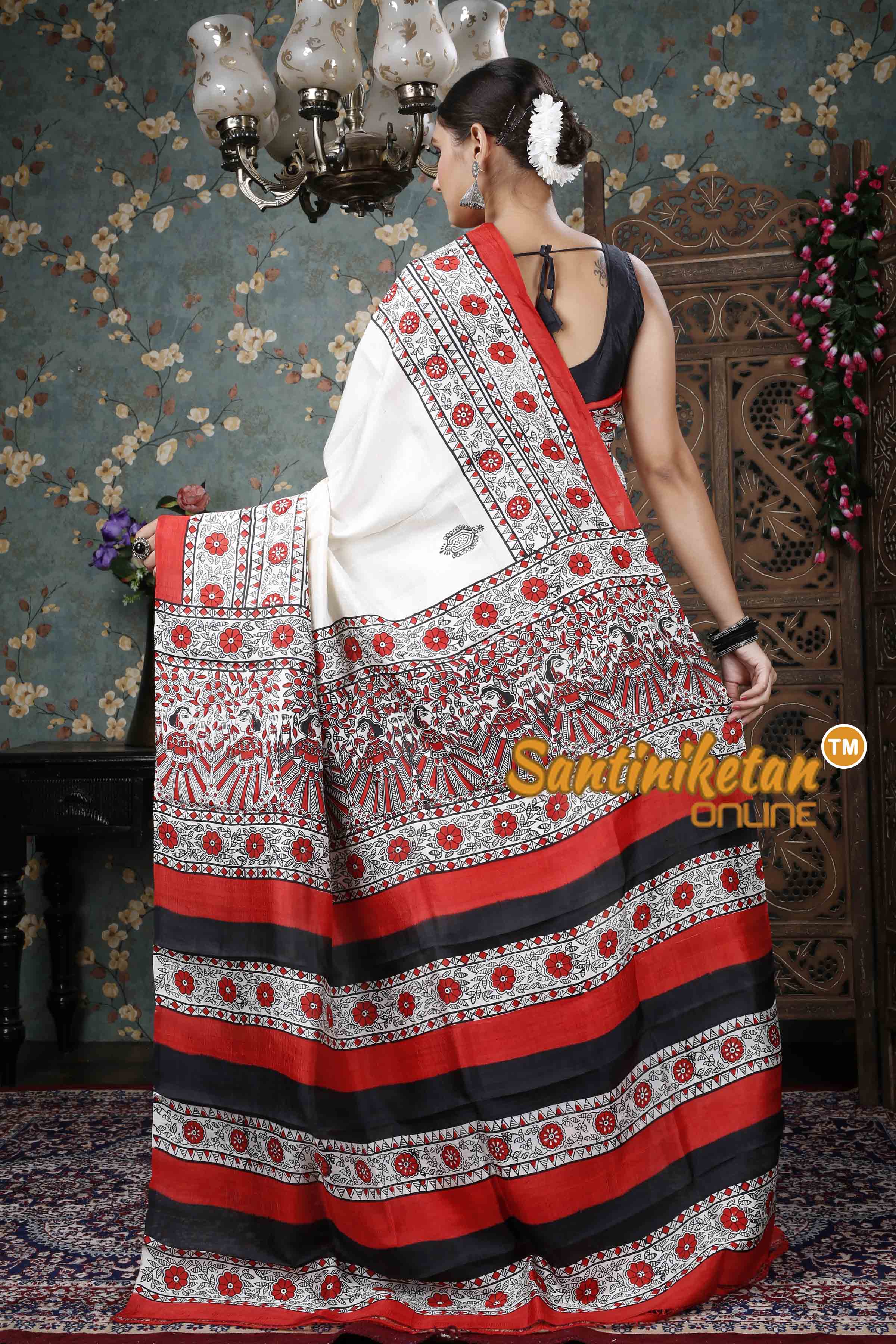 Hand Block On Murshidabad Silk SN20228852