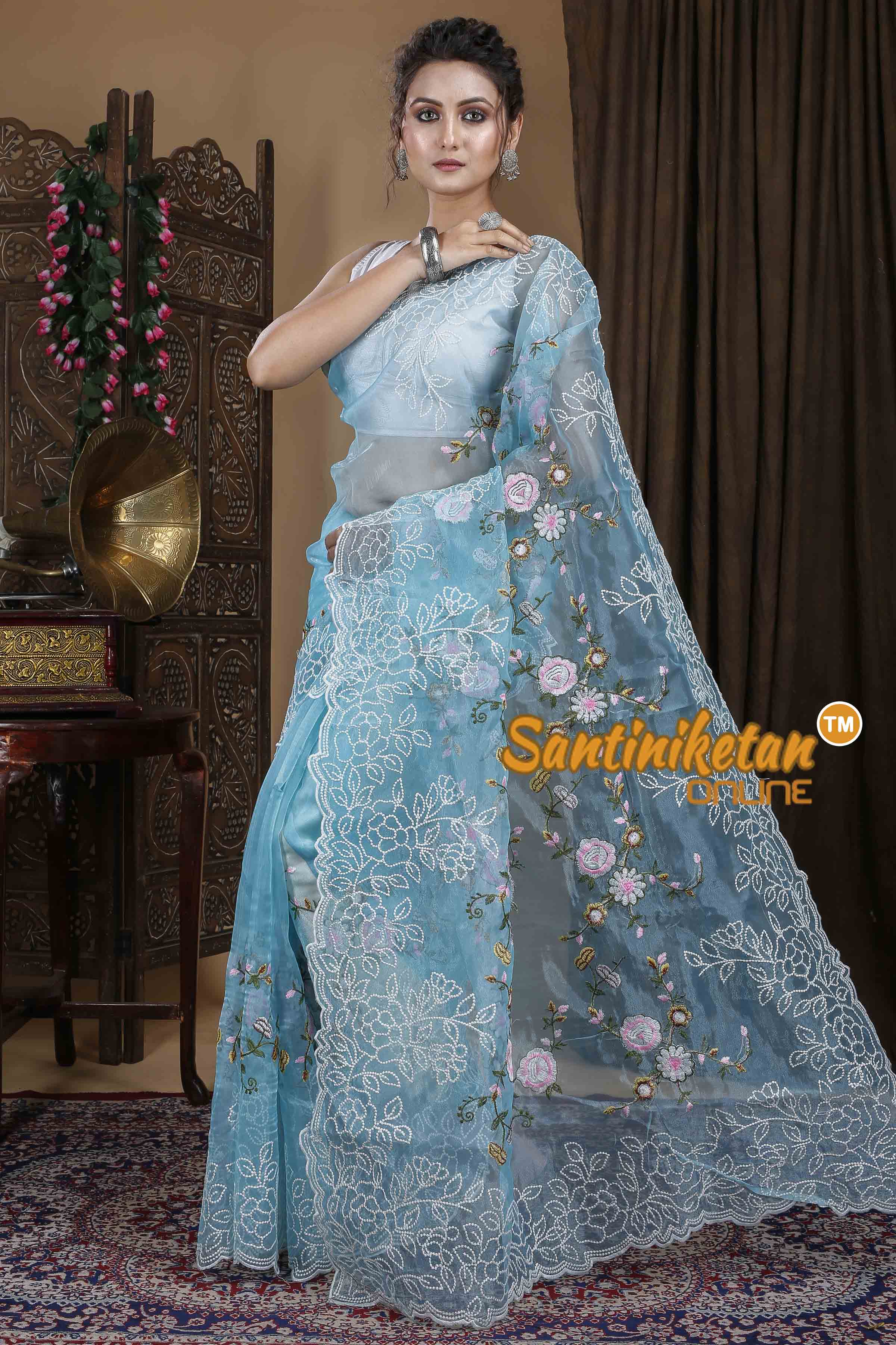 Kota Semi Organza Embroidery Saree SN20239972