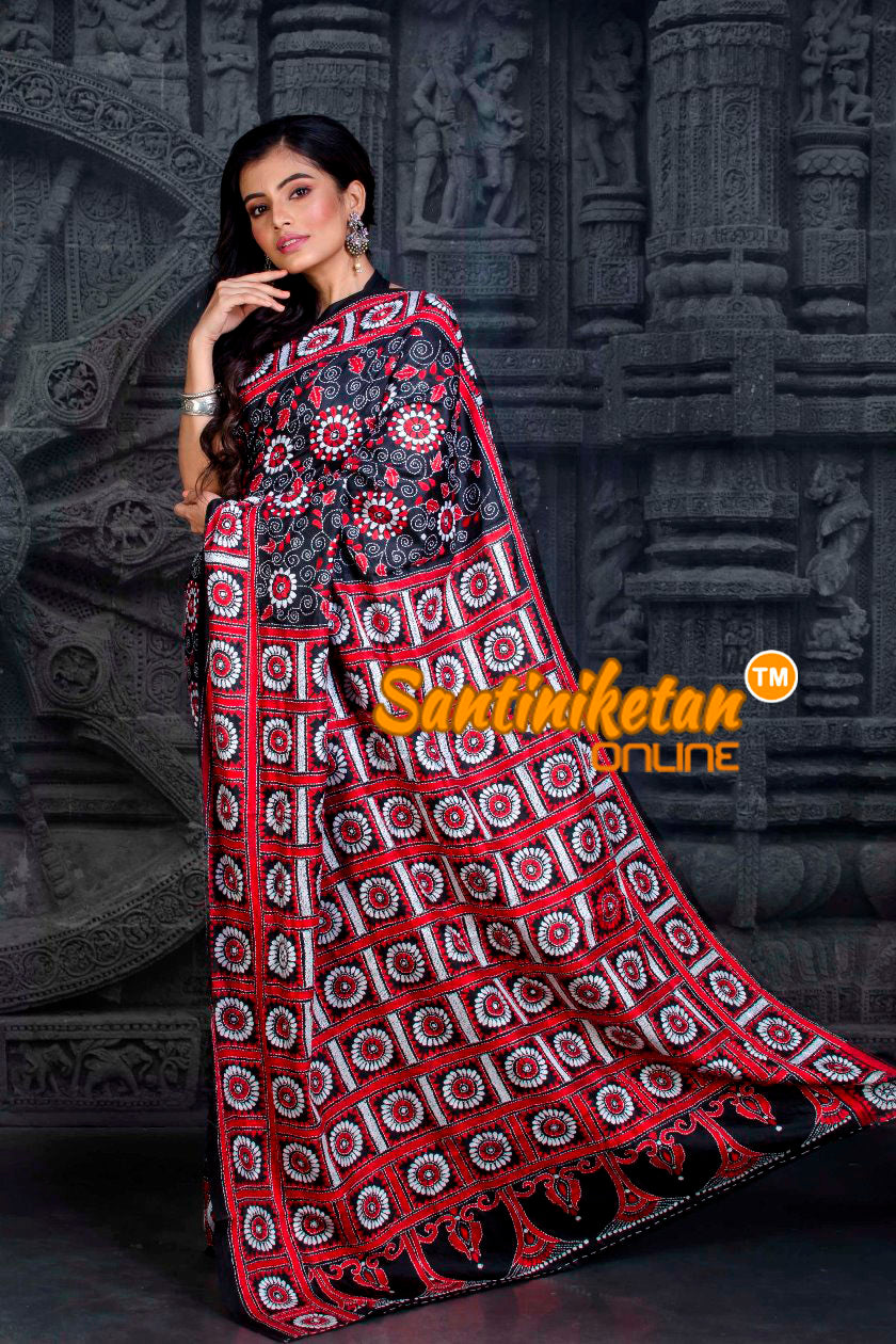 Pure Bangalore Silk Kantha Stitch Saree SN20202319