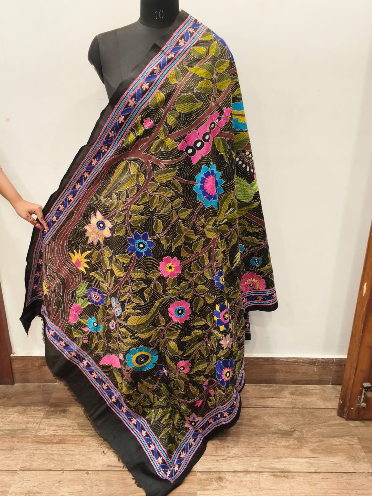 Pure Bangalore Silk Kantha Stitch Dupatta SN26KD98