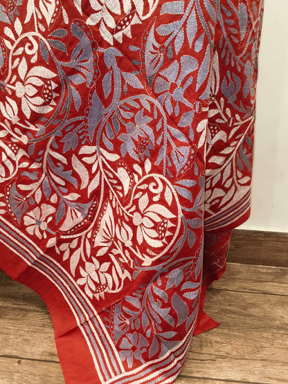 Pure Bangalore Silk Kantha Stitch Dupatta SN26KD99