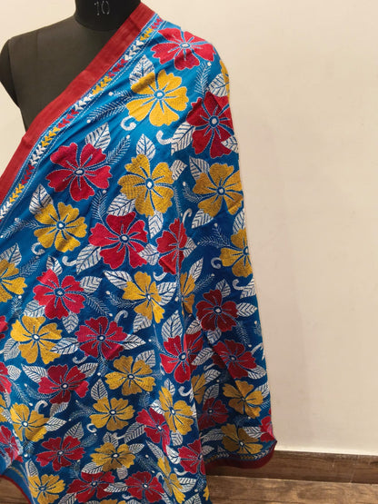 Pure Bangalore Silk Kantha Stitch Dupatta SN26KD100