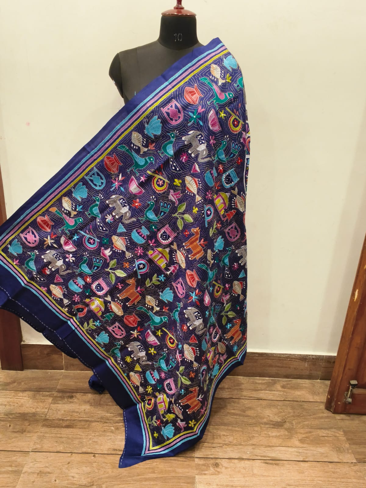 Pure Bangalore Silk Kantha Stitch Dupatta SN26KD103