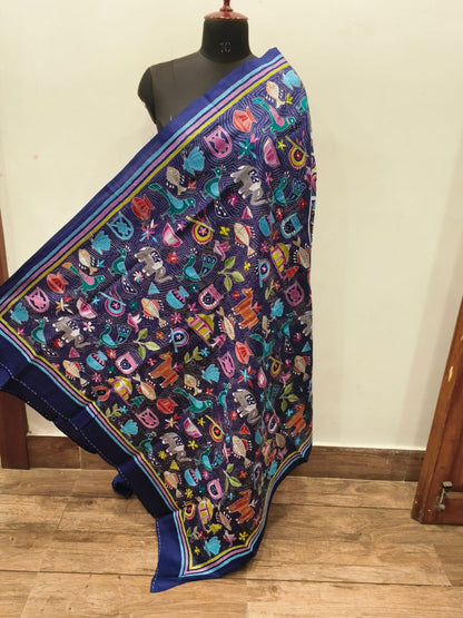 Pure Bangalore Silk Kantha Stitch Dupatta SN26KD103