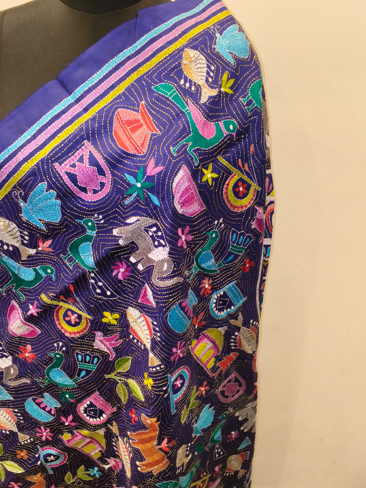 Pure Bangalore Silk Kantha Stitch Dupatta SN26KD103