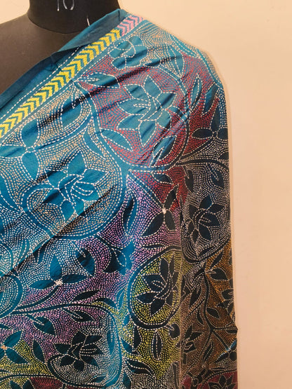 Pure Bangalore Silk Kantha Stitch Dupatta SN26KD104