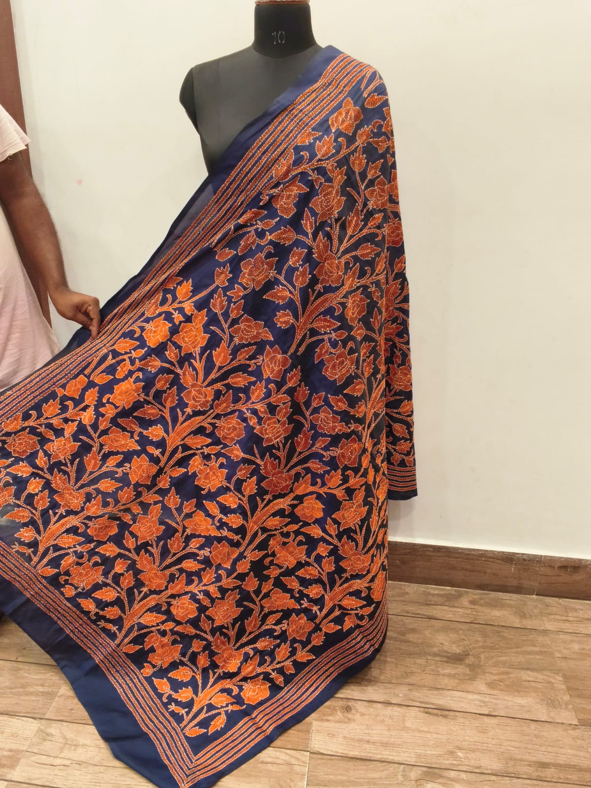 Pure Bangalore Silk Kantha Stitch Dupatta SN26KD106