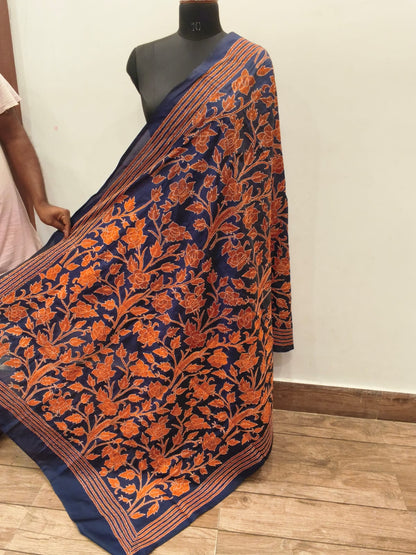 Pure Bangalore Silk Kantha Stitch Dupatta SN26KD106