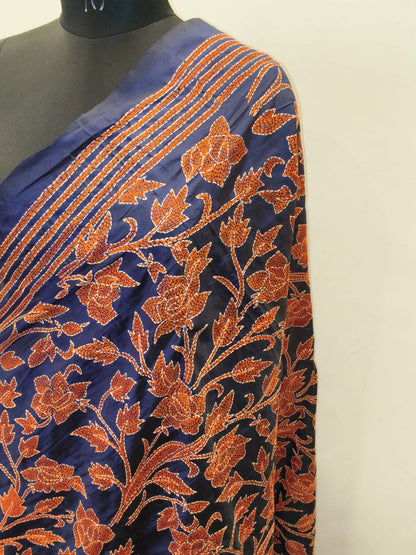 Pure Bangalore Silk Kantha Stitch Dupatta SN26KD106
