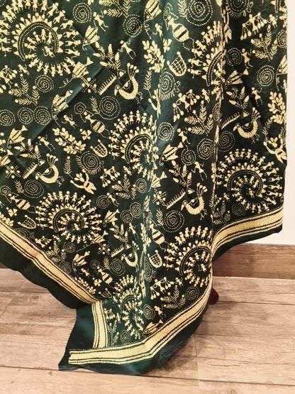 Pure Bangalore Silk Kantha Stitch Dupatta SN26KD107