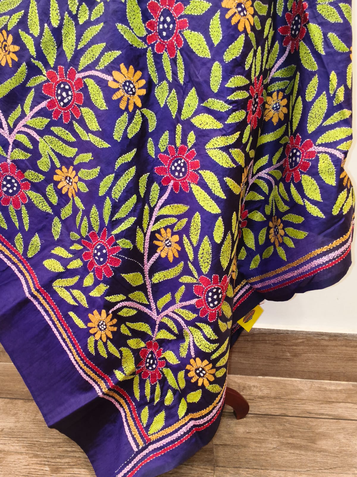 Pure Bangalore Silk Kantha Stitch Dupatta SN26KD108