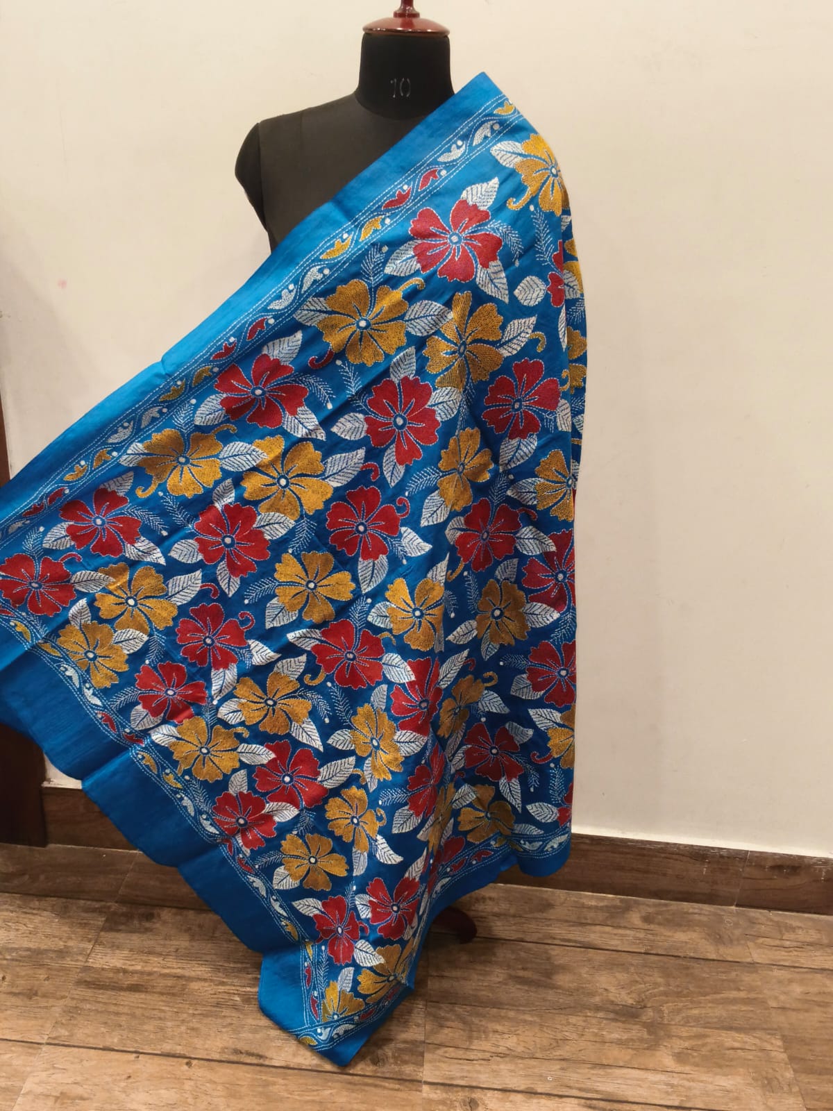 Pure Bangalore Silk Kantha Stitch Dupatta SN26KD109