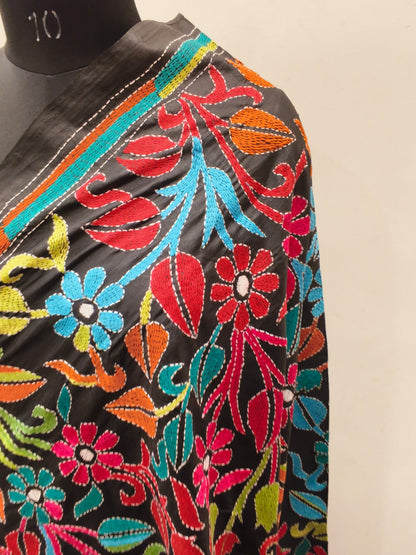 Pure Bangalore Silk Kantha Stitch Dupatta SN26KD111