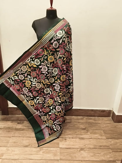Pure Bangalore Silk Kantha Stitch Dupatta SN26KD112