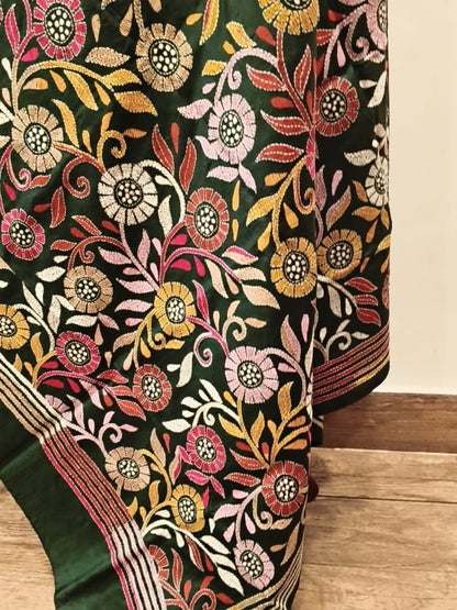 Pure Bangalore Silk Kantha Stitch Dupatta SN26KD112