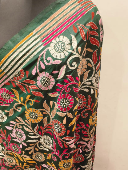 Pure Bangalore Silk Kantha Stitch Dupatta SN26KD112