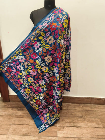 Pure Bangalore Silk Kantha Stitch Dupatta SN26KD122