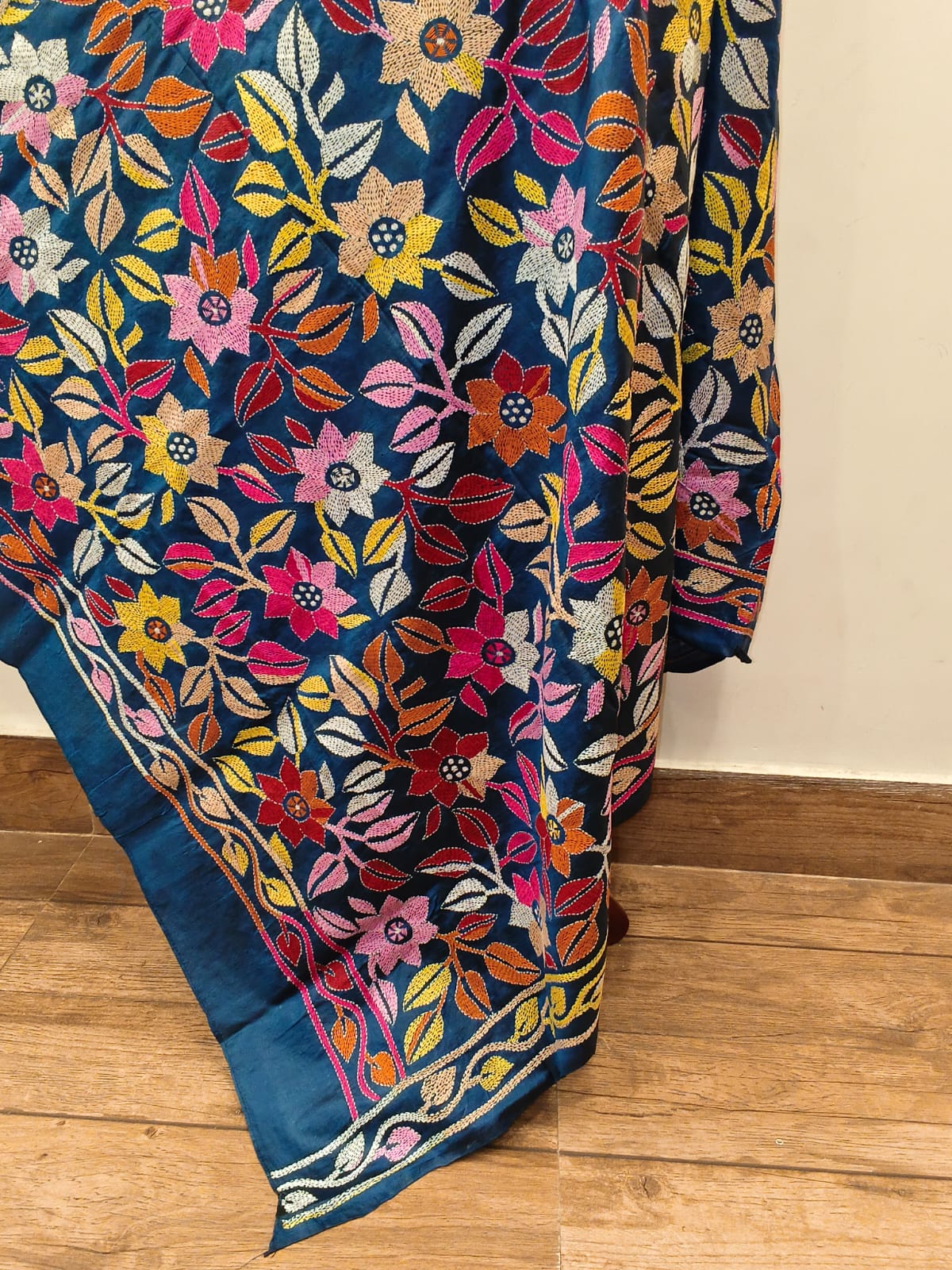 Pure Bangalore Silk Kantha Stitch Dupatta SN26KD122