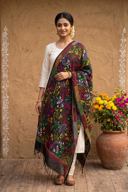 Cotton Kantha Stitch Dupatta SN26KD183