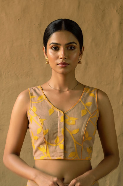 Sleeveless Rasham Jamdani Blouse SN2025WP027