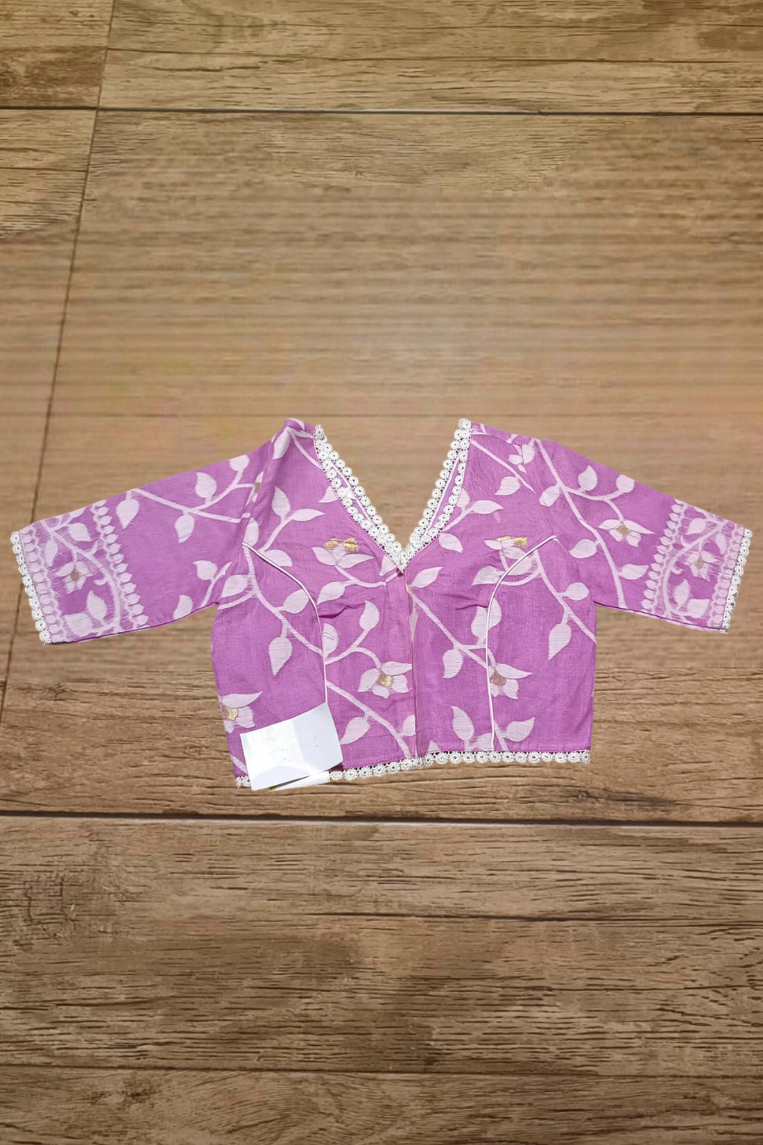 Glass Sleeve Resham Jamdani Blouse SN2025WP031