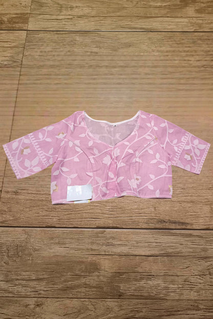 Glass Sleeve Resham Jamdani Blouse SN2025WP032