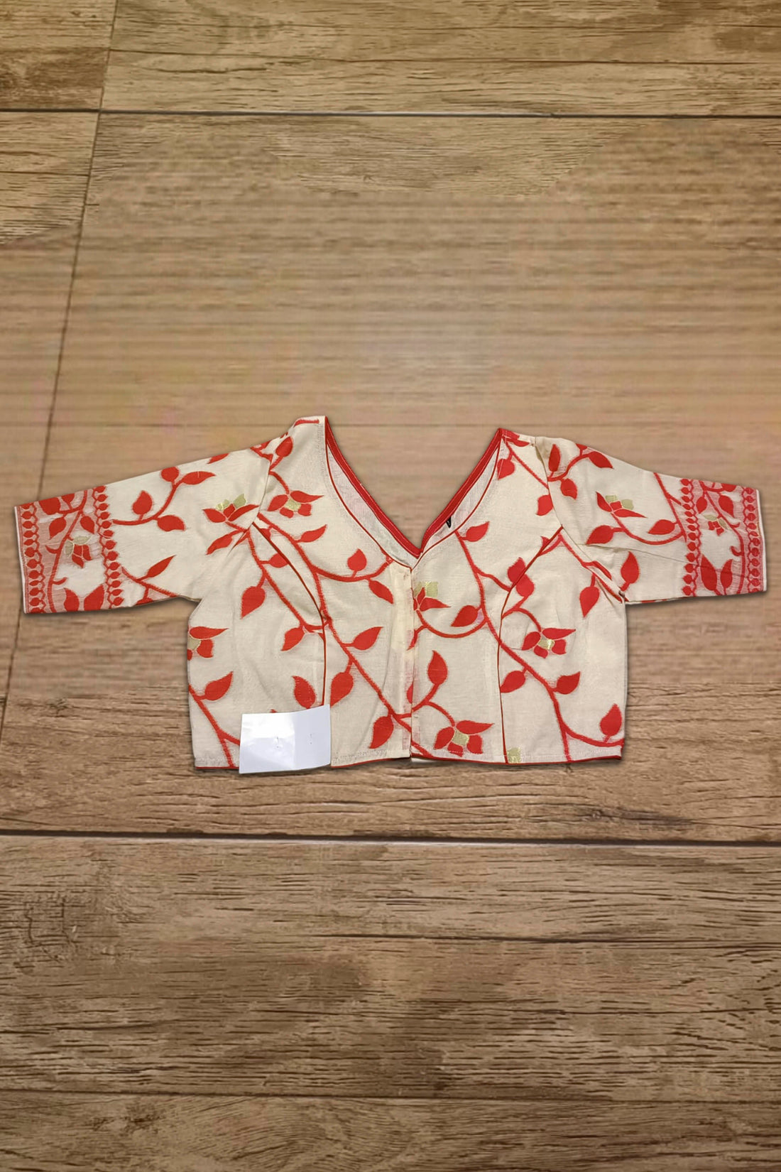 Glass Sleeve Resham Jamdani Blouse SN2025WP035
