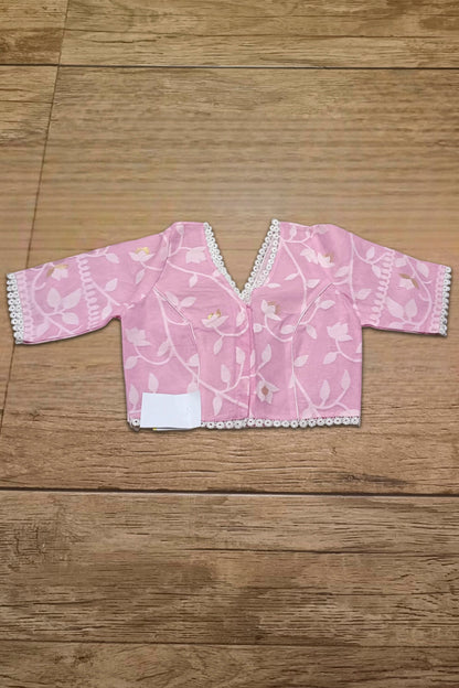 Glass Sleeve Resham Jamdani Blouse SN2025WP039