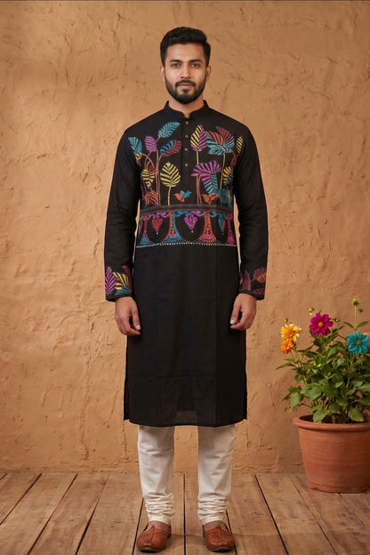 Cotton Kantha Stitch (Hand Embroidery) Panjabi SN2023WPCK03