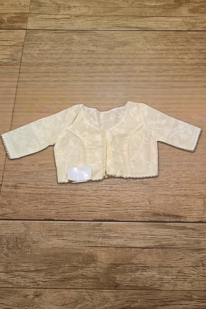Glass Sleeve Resham Jamdani Blouse SN2025WP040