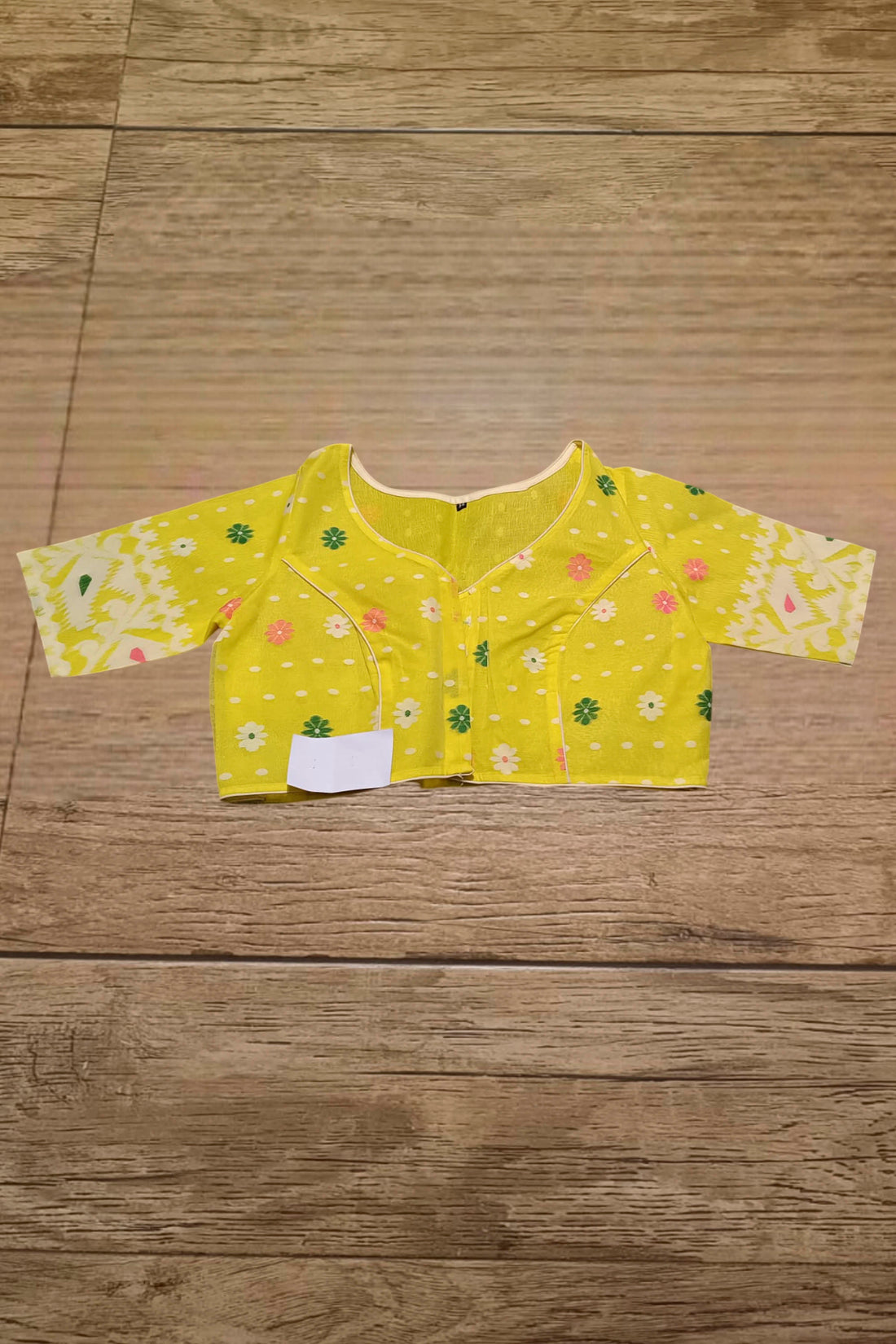 Glass Sleeve Resham Jamdani Blouse SN2025WP044