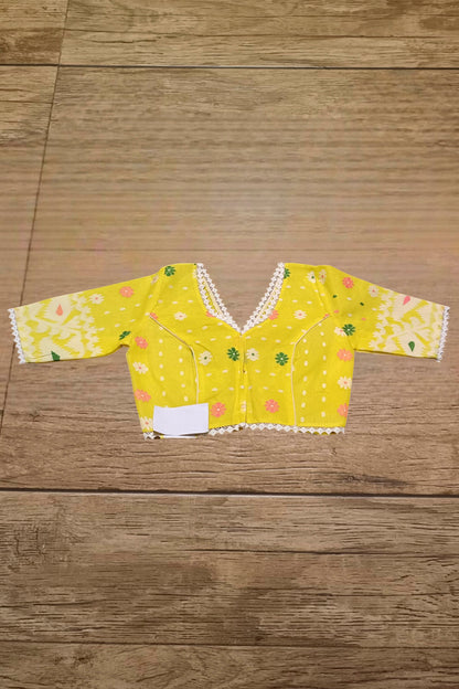 Glass Sleeve Resham Jamdani Blouse SN2025WP045
