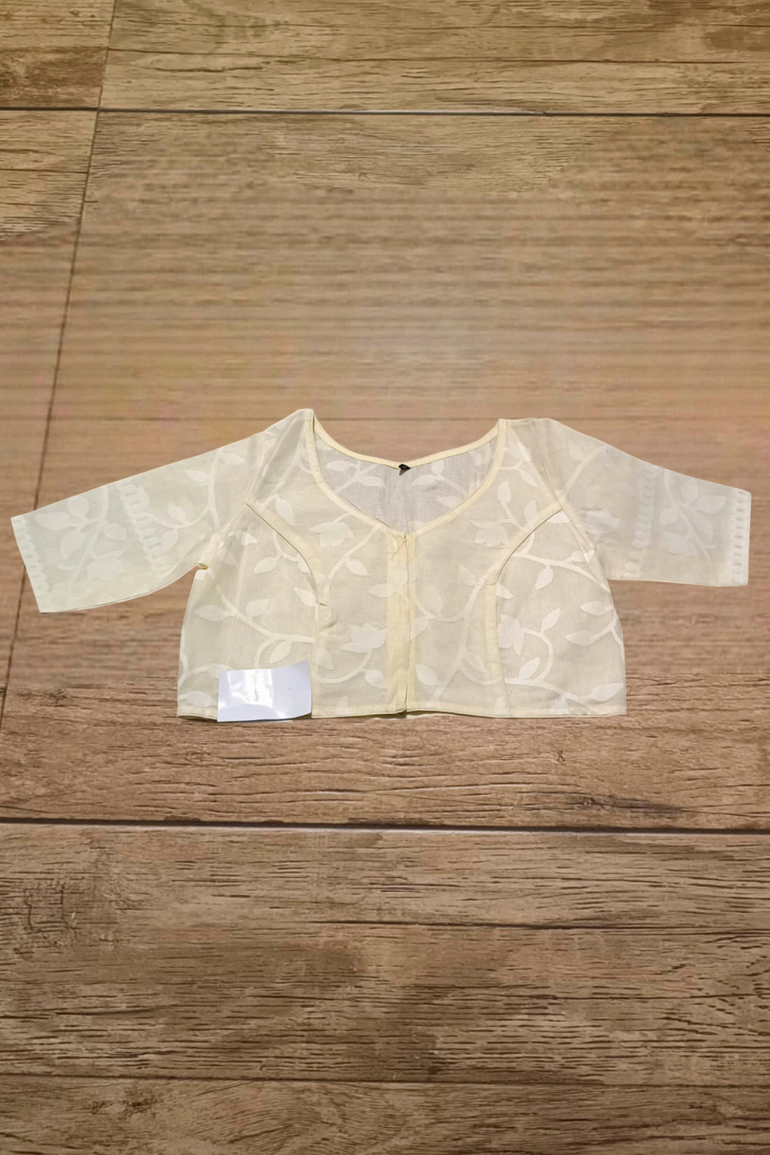 Glass Sleeve Resham Jamdani Blouse SN2025WP046