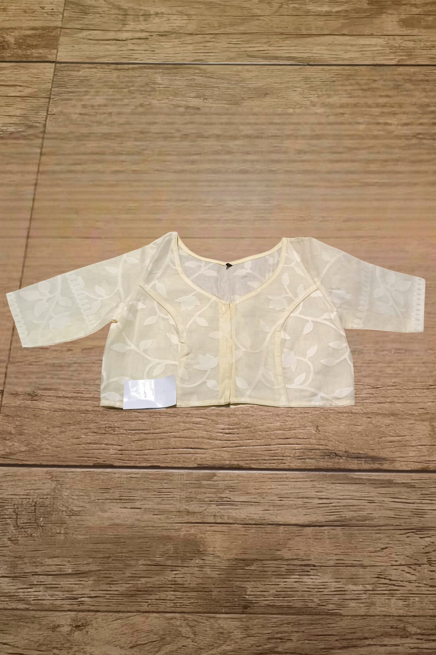 Glass Sleeve Resham Jamdani Blouse SN2025WP046