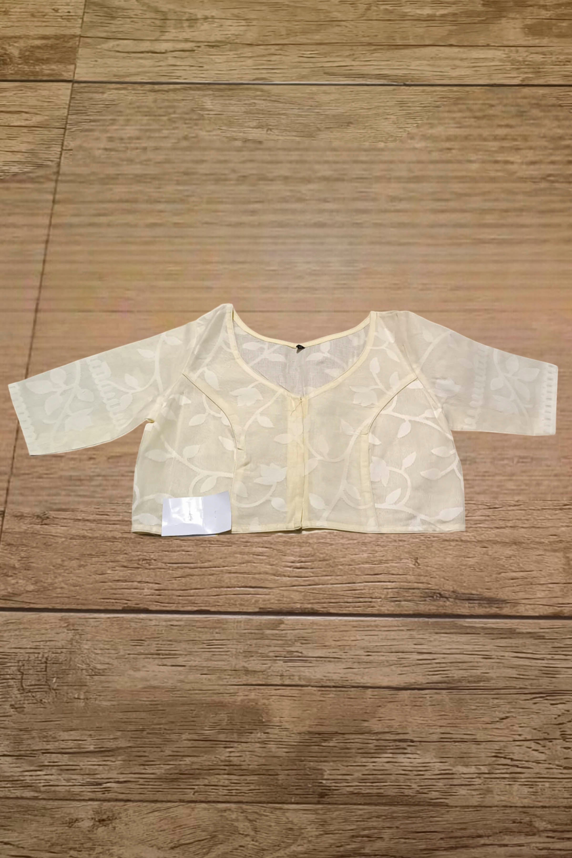 Glass Sleeve Resham Jamdani Blouse SN2025WP046
